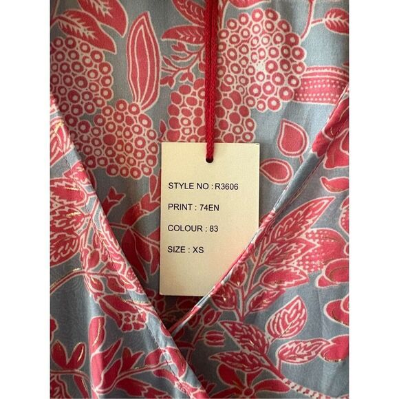 NWT Raga Boho Chic Metallic Floral Wrap Style Maxi Dress Oversized Size XS - Picture 8 of 8